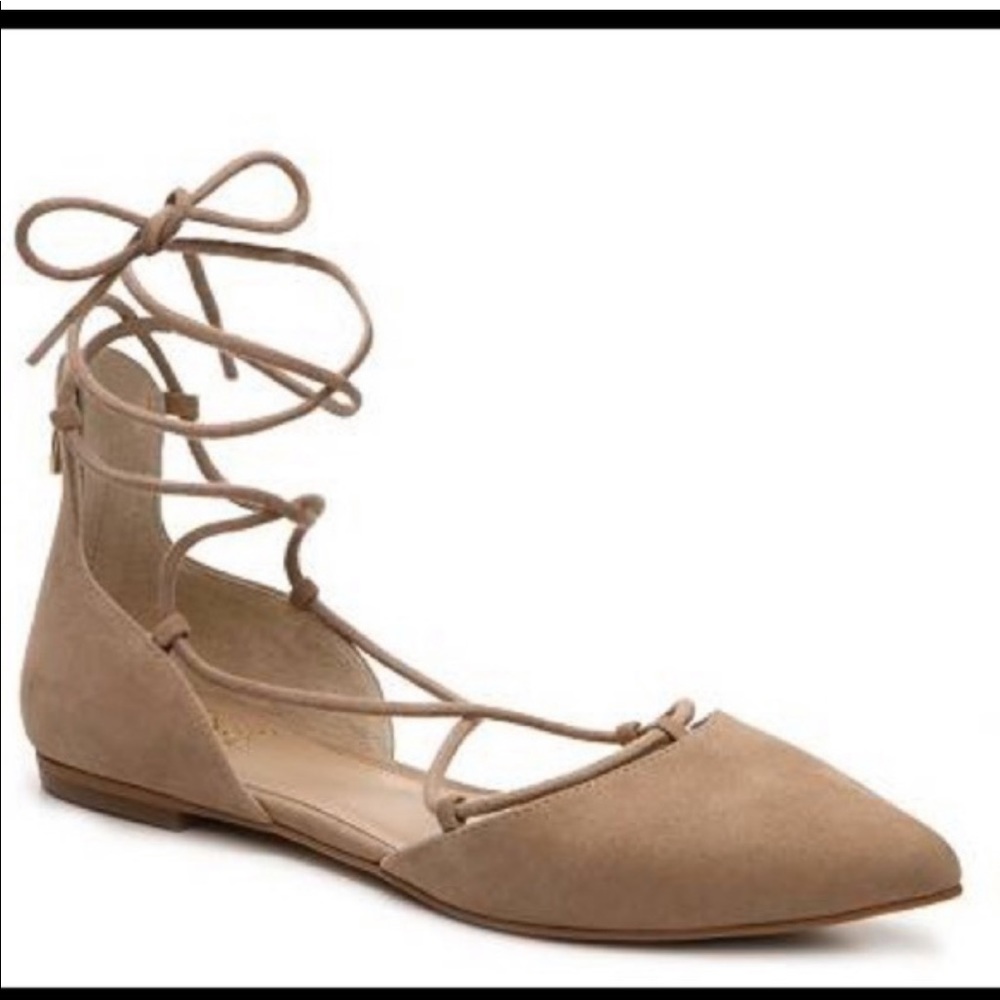 Vince Camino Lace Up Suede Flats